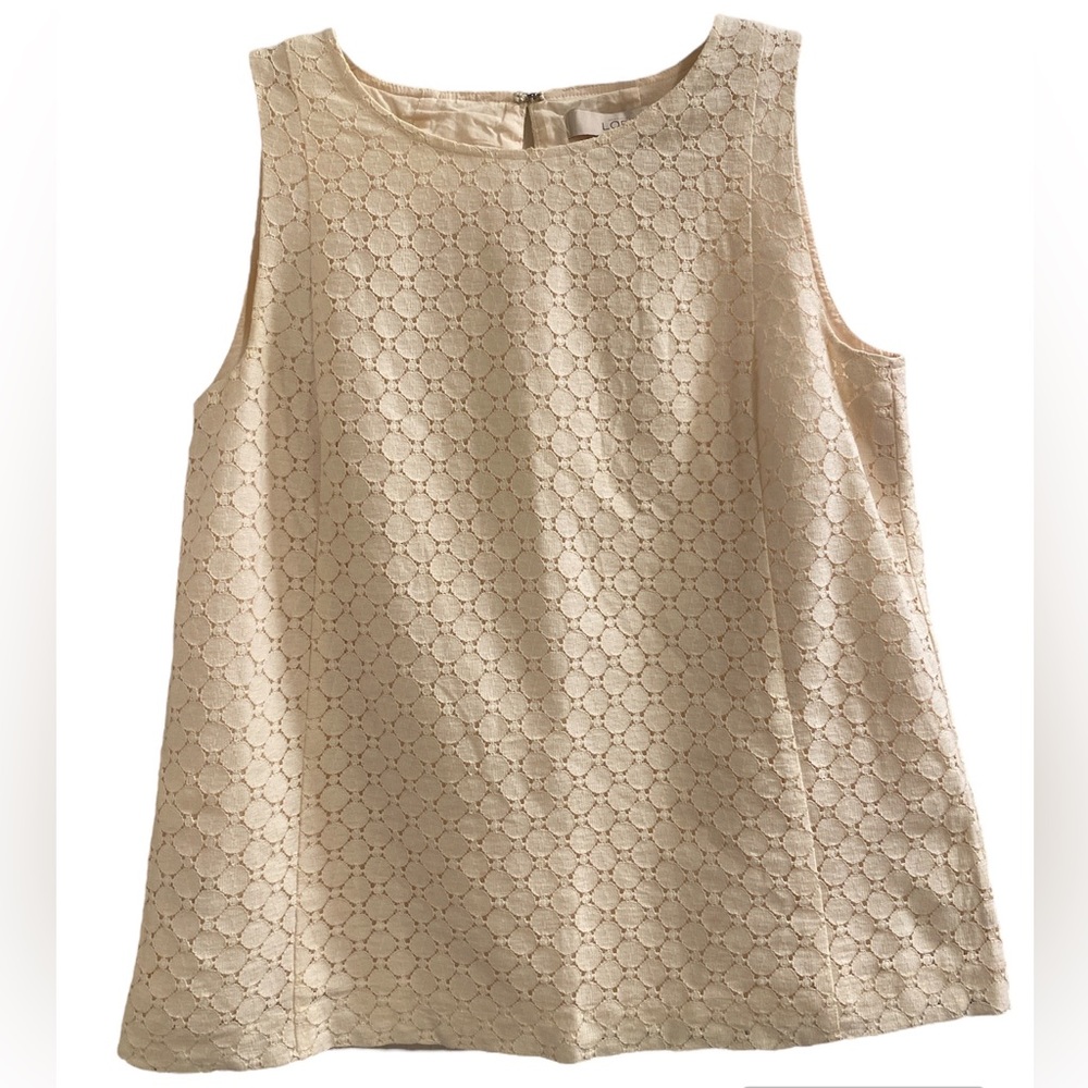 LOFT Cream Sleeveless Top Size Small